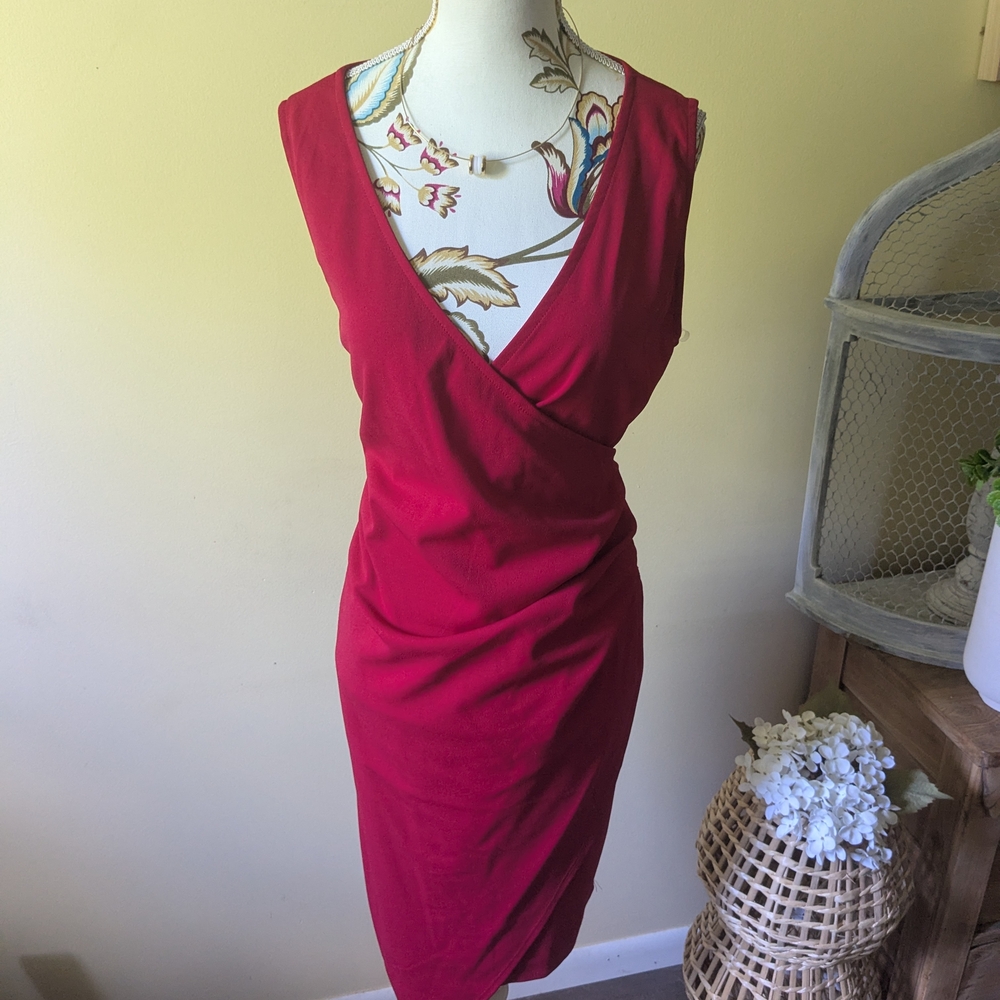 Zenobia Deep Red Midi Dress